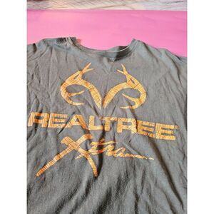 RealTree tan color‎ tee with yellow graphics  size 2xl